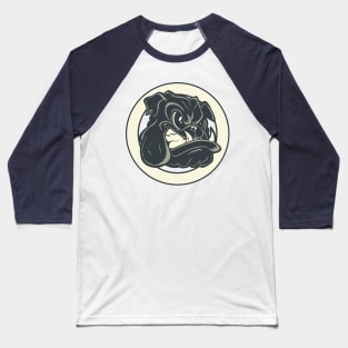 Retro Bulldog Head Baseball T-Shirt